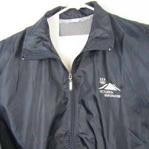 USA Victory In Vancouver 2010 Olympic Windbreaker Jacket Men's Full Zip Size Lg